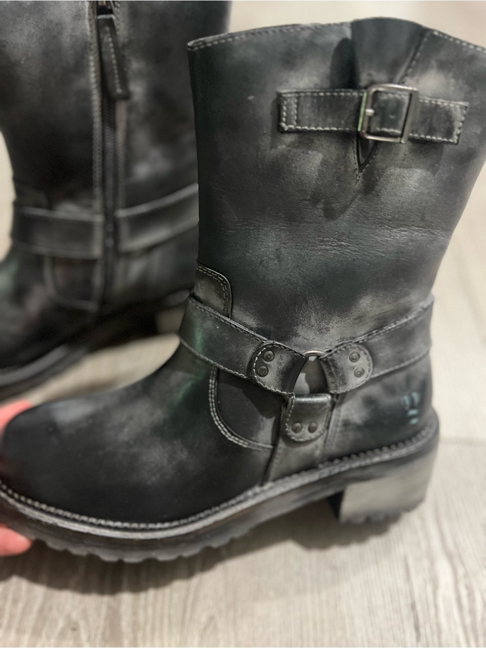 BED|STU Black Leather Mid-Calf Harness Boot - Picture 3 of 8